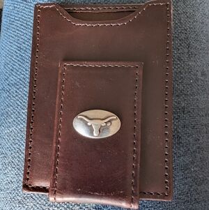 NWT University Of Texas Leather Money Clip